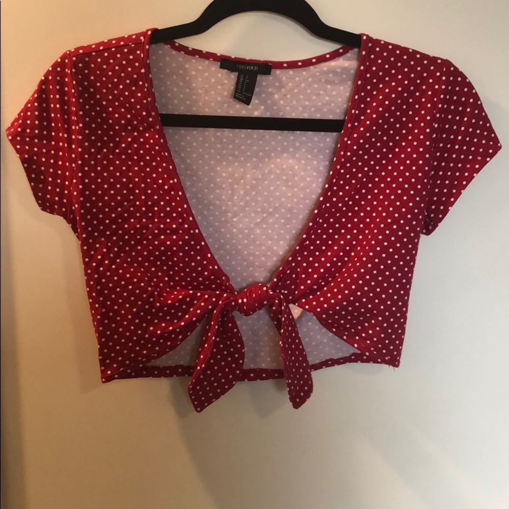Forever 21 Polka Dot Front Tie